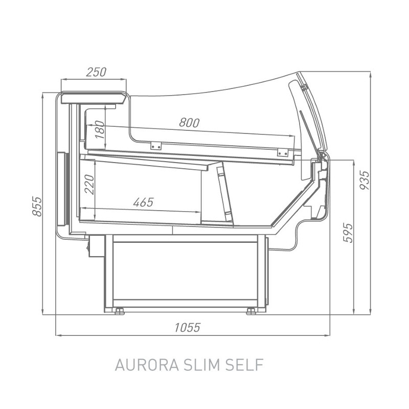 картинка Витрина холодильная Brandford AURORA Slim 375 рыба на льду SELF