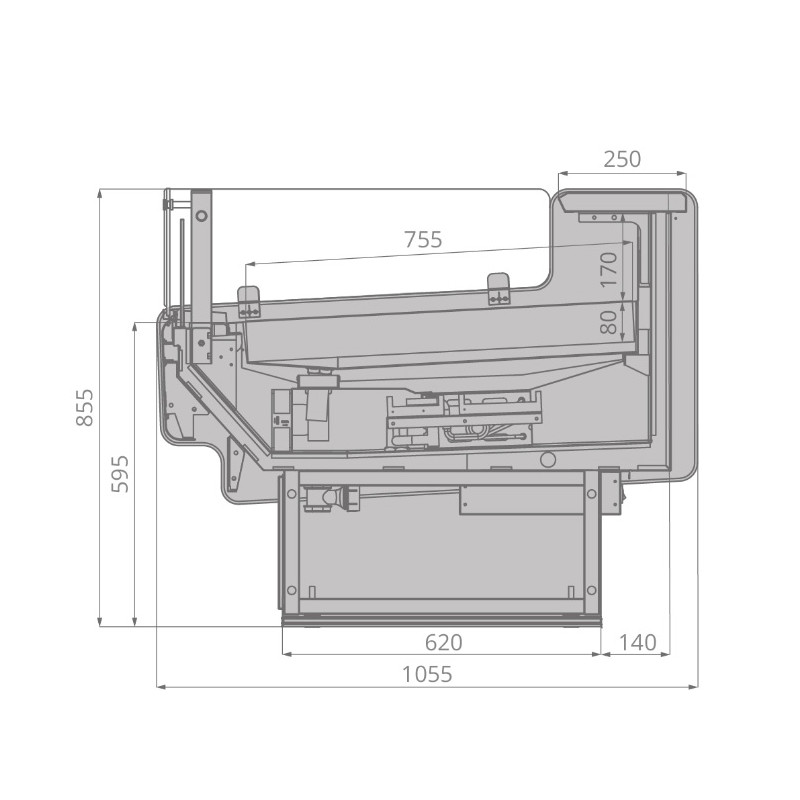 картинка Витрина холодильная Brandford AURORA Slim SQ 375 рыба на льду SELF